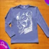 fabrica mayorista Remera manga larga azul chari ropa para niños y niñas 2026