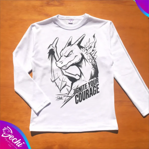 fabrica mayorista Remera manga larga blanco chari ropa para niños y niñas 2026