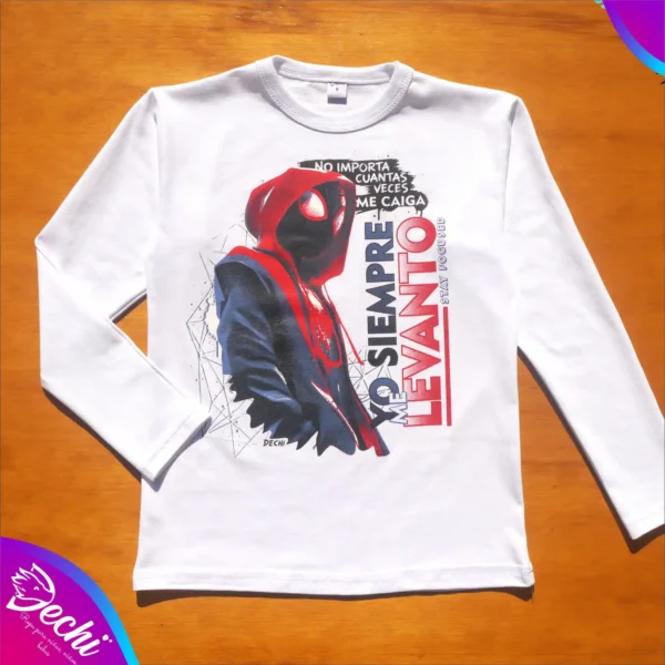 fabrica mayorista Remera manga larga blanco spider ropa para niños y niñas 2026 fabrica mayorista Remera manga larga blanco spider ropa para niños y niñas 2026