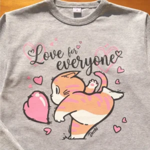 fabrica mayorista Remera manga larga gris 3 gatito ropa para niños y niñas 2026