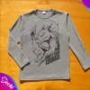 fabrica mayorista Remera manga larga gris chari ropa para niños y niñas 2026