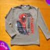 fabrica mayorista Remera manga larga gris spider ropa para niños y niñas 2026 fabrica mayorista Remera manga larga gris spider ropa para niños y niñas 2026