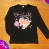 fabrica mayorista Remera manga larga negra gatito ropa para niños y niñas 2026