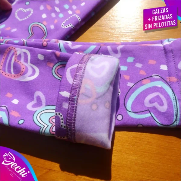 fabrica mayorista Calza frizada estampada violeta ropa de niñas y niños 2 2026