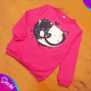 ropa para niñas nena buzo gatitos corazon fucsia 2026 Fabrica mayorista