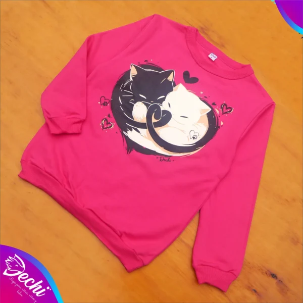 ropa para niñas nena buzo gatitos corazon fucsia 2026 Fabrica mayorista