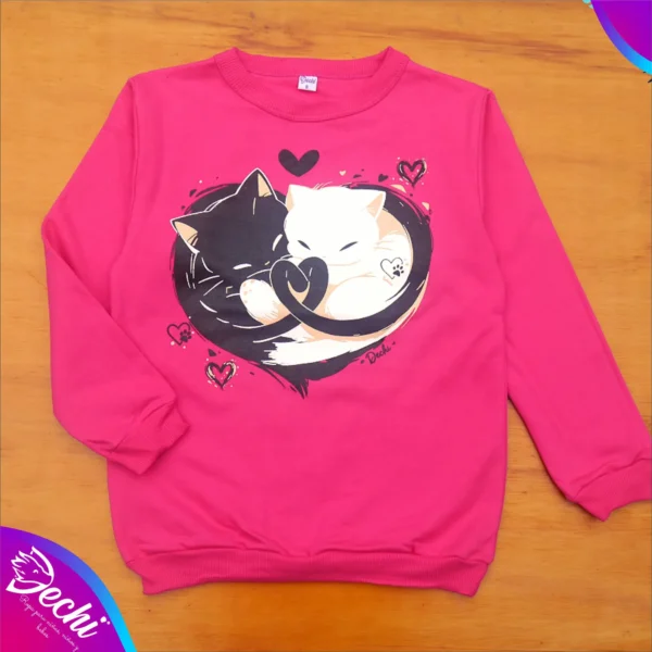 ropa para niñas nena buzo gatitos corazon fucsia 2026 Fabrica mayorista2