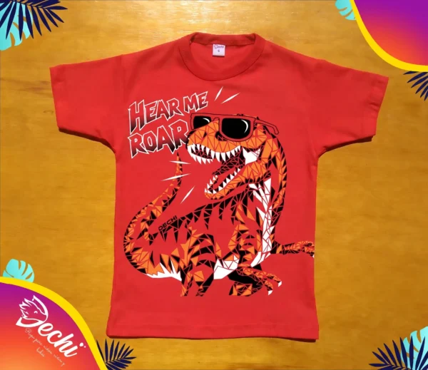 ropa para niños nena remera dinosaurio rojo 2026 Fabrica mayorista