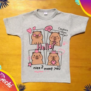 ropa para niñas nena remera capibara gris 2026 Fabrica mayorista