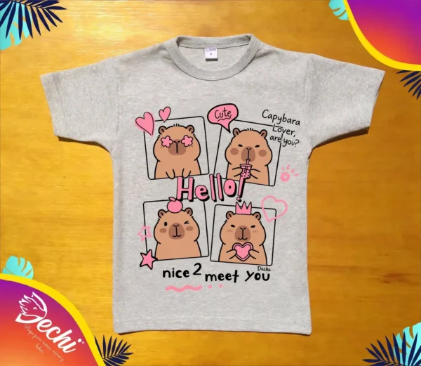ropa para niñas nena remera capibara gris 2026 Fabrica mayorista