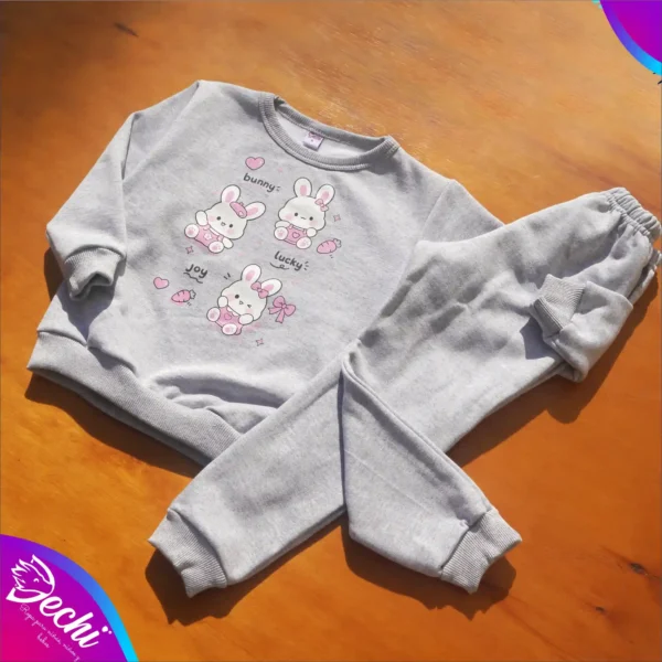 fabrica mayorista conjunto bebe friza gris 2 conejito ropa para niños y niñas 2026 2027