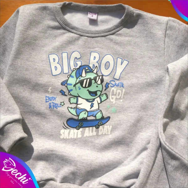 fabrica mayorista conjunto bebe friza gris dino 2 ropa para niños y niñas 2026 2027