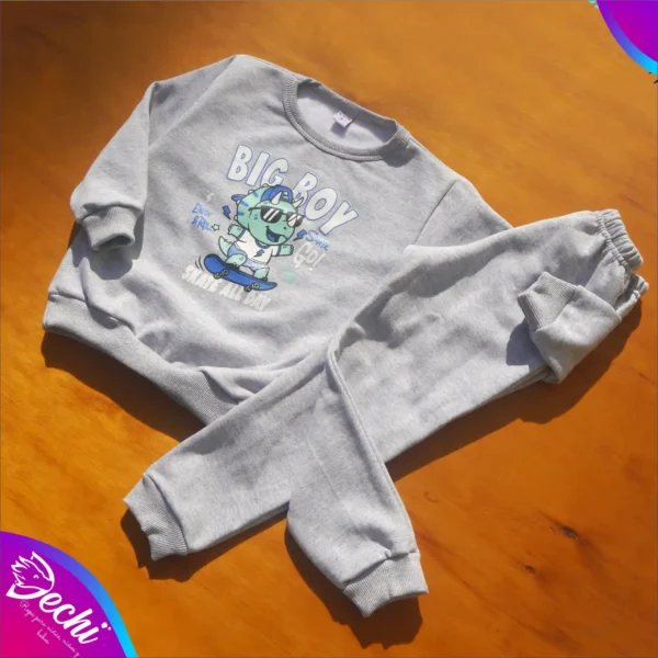 fabrica mayorista conjunto bebe friza gris dino ropa para niños y niñas 2026 2027