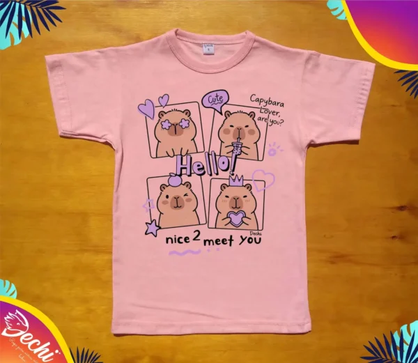 ropa para niñas nena remera capibara Rosa 2026 Fabrica mayorista