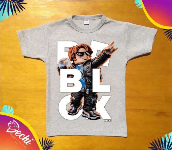 ropa para niños nena remera roblox gris 2026 Fabrica mayorista