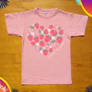 ropa para niñas nena remera Corazon frutilas Rosa 2026 Fabrica mayorista